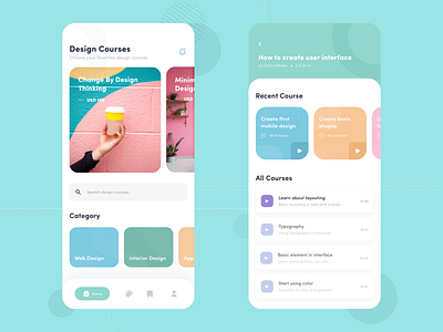 Design Course App clean course app design design app education app iphonex mobileapp pastel colors ui ux