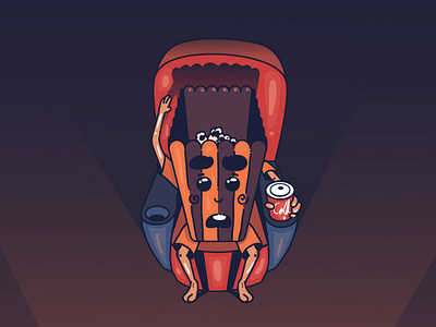 Binge! binge character creative design designer illustration illustrator movie netflix popcorn vector watching