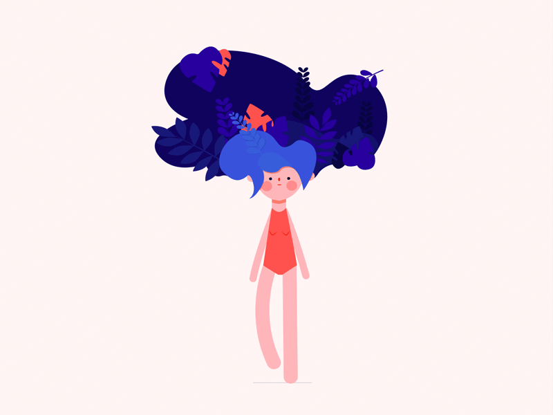 Nymph 2danimation aftereffects character character animation character design flat illustration illustration vector