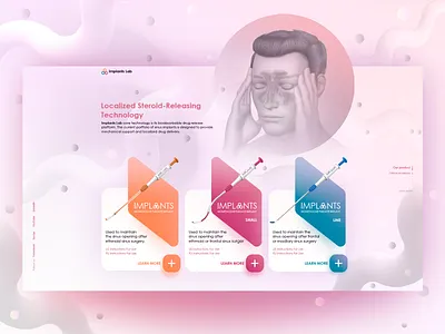 Website for the presentation of medical medication. Implants Lab design typography ui web website
