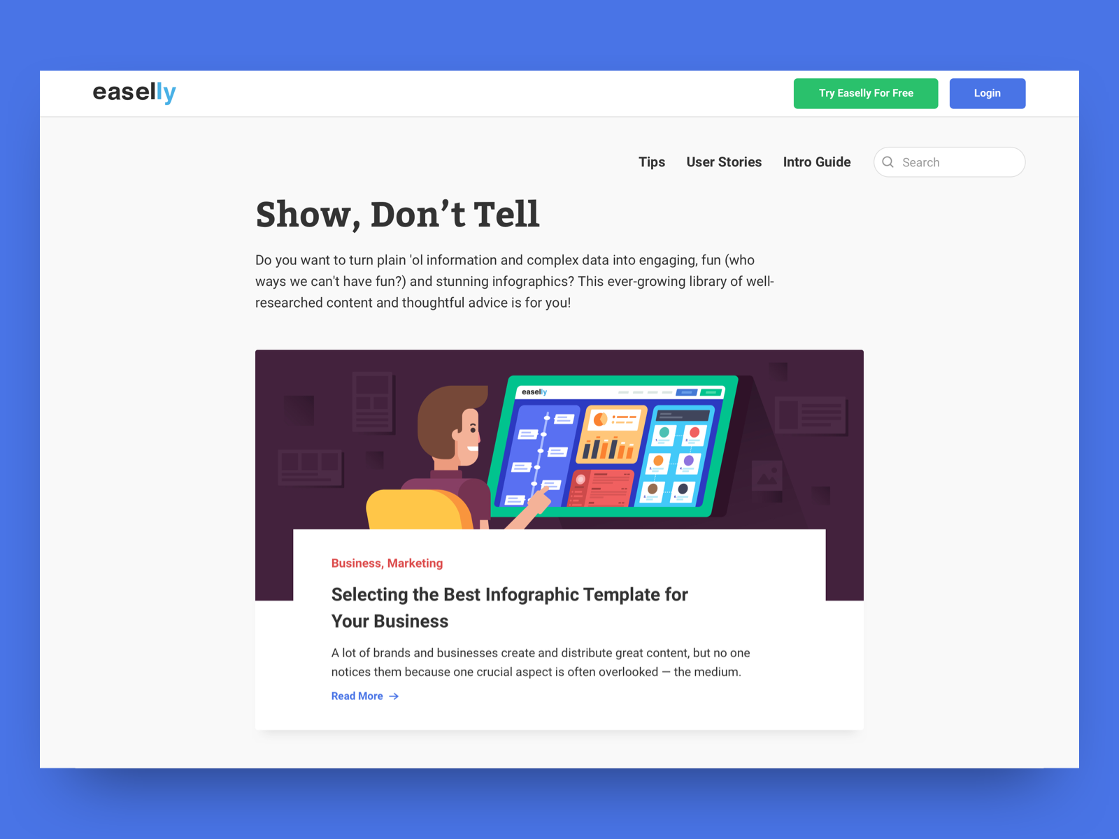 Example of Easelly Blog Cover Design