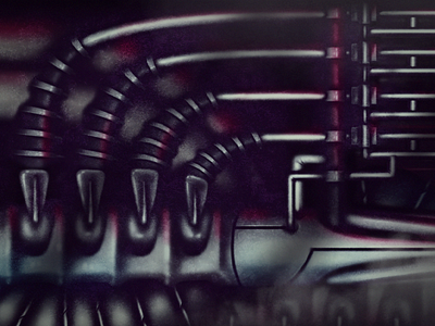 Roborn Background alien art awesome background cyberpunk dark theme design device digital digital painting drawing game design giger illustration metal pattern sci fi style texture ui ux