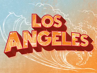 Los Angeles brush custom type design handlettering lettering logo logotype los angeles print summer surfing type typography vector логотип