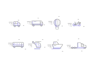 Transportation Icons adobe illustrator design icon icon design iconography icons icons design icons pack icons set illustrator lineart lineicon lineicons transport transportation ui