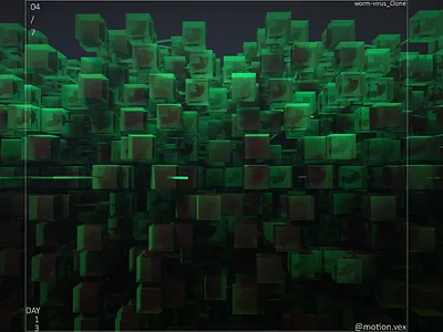 Worm Virus Clone 3d artwork baby c4d cinema4d clone design design art glow green virus worm