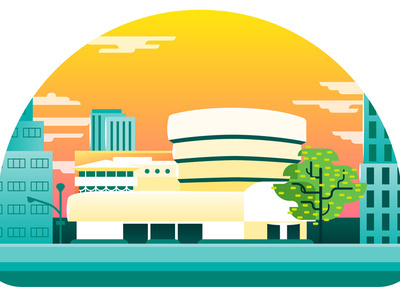 Guggenheim Museum, New York adobe illustrator advertising architecture city color editorial graphic holiday illustration lifestyle new york tourism travel vacation vector
