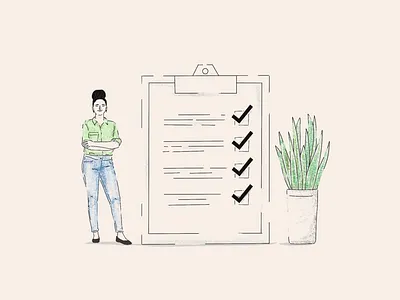 Task management check list illustration list tasks to do list ui ux woman