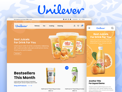 Unilever Online Shop design e-commerce shop ui unilever ux web design