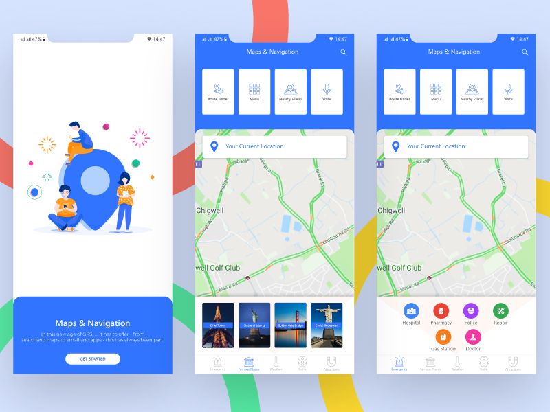 Navigation Map App UI Design by Taimoor Abbasi on Dribbble
