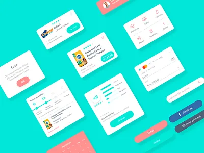 Woof • Components app color design dog flat icon interface logo minimal mobile ui ux web