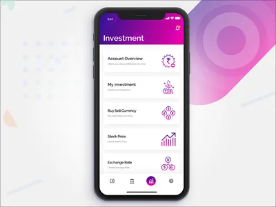 Investment Dashboard mobile app sketch