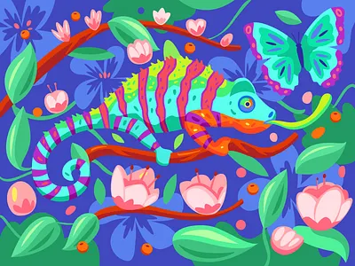 Chameleon butterfly chameleon flower plant