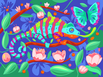 Chameleon butterfly chameleon flower plant