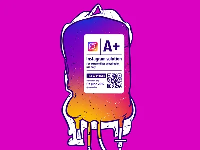 Instagram solution addicted creative design design idea doodle funny illustration instagram pop social media