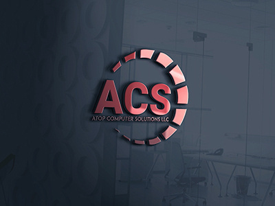 ACS atop computer solutions llc logo acs logo computers solutions logo creative logo logo typography vector