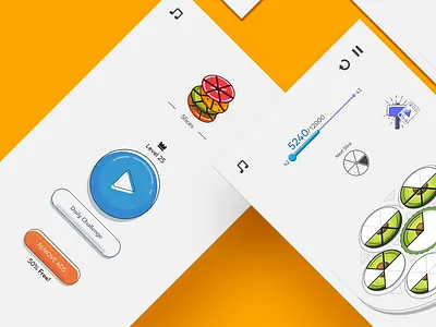 Slices Concept app art direction casual concept design flat fruits game illustration interface mobile prototype ui ux