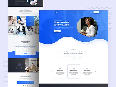 Xtra Business landing page 2019 trend agency branding colorful creative gradient inspiration landing landing page design minimal startup trend typography ui ux webdesign website