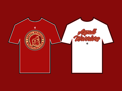 Aspull Warriors Casual T-Shirts bold brand identity branding colour creative design design doodle illustration inspiration logo logo inspiration merchandise merchandise design modernism screenprint thick lines tshirt design typography vectorart wrestling