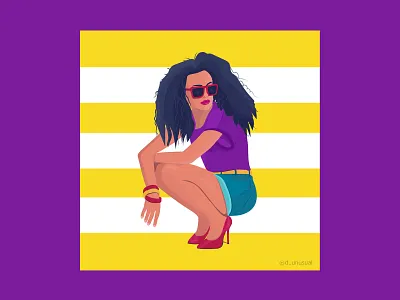 Too glam to give a damn! adobeillustrator apparel art drawing fashion fashion illustration hairstyle illustration portrait shades