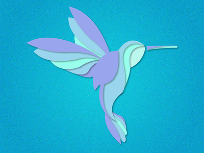 HummingBird bird character cute design faster humming hummingbird hummingbirds illustration minimalism minimalist papercut vector