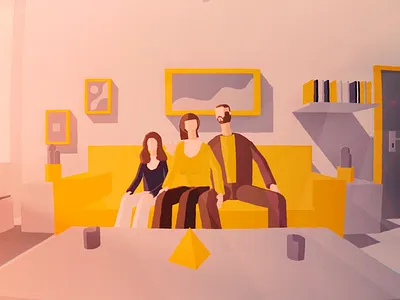 Family animation child dad design family family portrait girl illustration kid motion mum sport