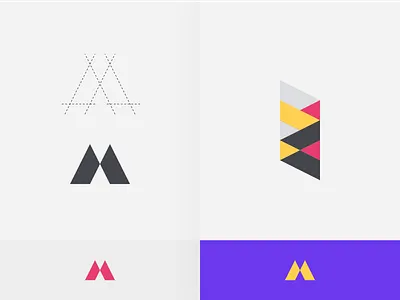 Letter "M" logo Study app branding color color scheme design flat high contrast icon lettering light theme linework logo m minimal simple typography ui vector web