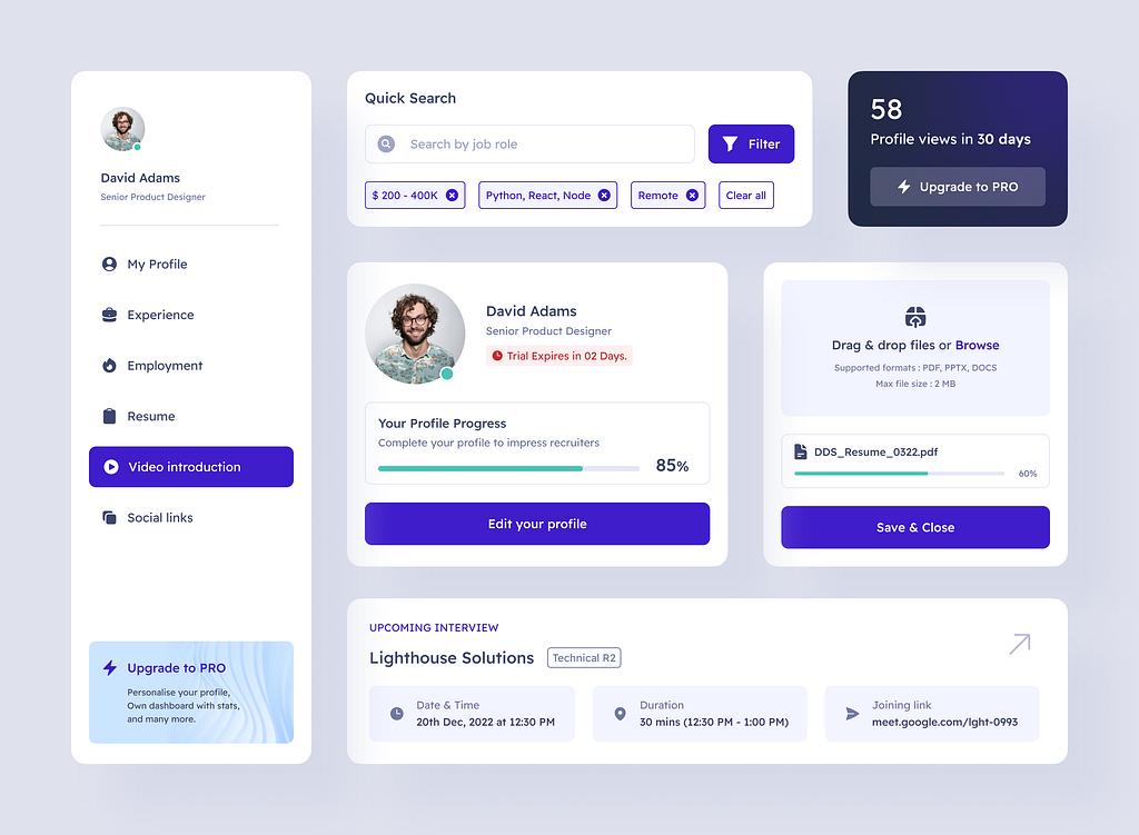 Job UI Components by Nakul Soni on Dribbble