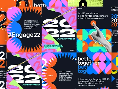 Verint's 2022 Recap ads bold campaign design social social media type