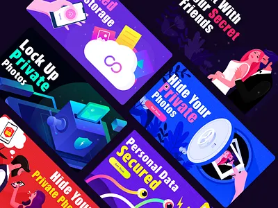 Recent Illustration Ads banner design banners colorful drawing flats illustration