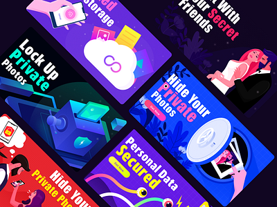 Recent Illustration Ads banner design banners colorful drawing flats illustration