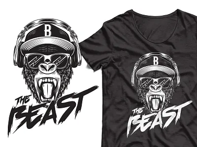 The Beast apparel clothing design drawing fashion gorilla graphicdesign illustration print t shirt design vectorart wear