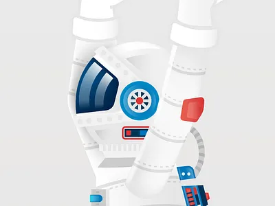 Astronaut Detail 2d art blue branding bright clean design flat icon illustration minimal nasa poster red rocket space spaceman spaceship typography vector
