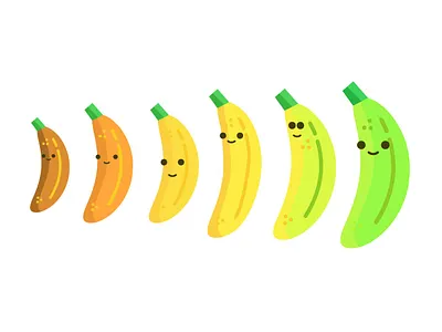 Which nana would you choose? banana color design face flat vector fruit fun illustration illustrator playful ripe yellow