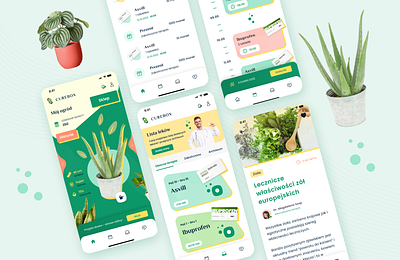 Smart Medicine Container App graphic design herbal plant ui ux