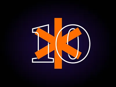 LB* is turning 10 this month! asterisk contrast design glow logo mark numbers orange outline outlines studio