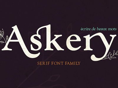 Askery Serif Font Family american bold font branding distressed font font awesome font family italic font letterpress ligatures logotype old school outline print serif font slab serif thin font twenty two creative vintage font wedding font