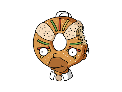 Homero Rosca de Reyes bite donut eat homer simpson homero simpson illustration illustrator rosca rosca de reyes the simpsons vector