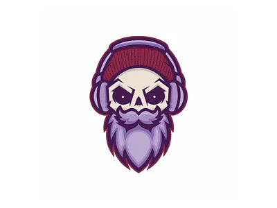 Bearded Skull Mascot beanie beard esports gamer logo mascot skull twitch
