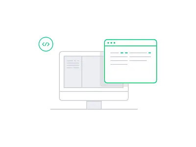 Integration canvas code illustration integration minimalist ui vector