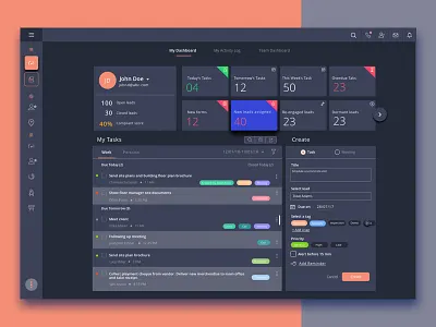Dark Theme card crm dark app dark theme dark ui dashboard dashboard ui product design sales ui