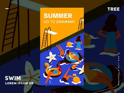 swim Illustration design draw flat illustration show