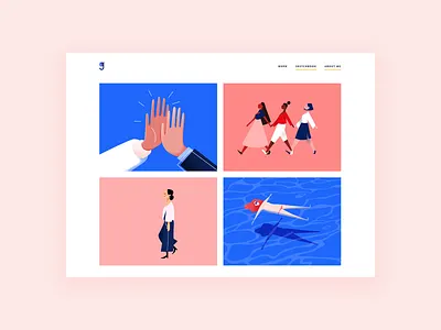 Portfolio art character clean creative design graphic design graphic designer illustration portfolio portfolio design portfolio page portfolio site portfolio website presentation projects semplice simple