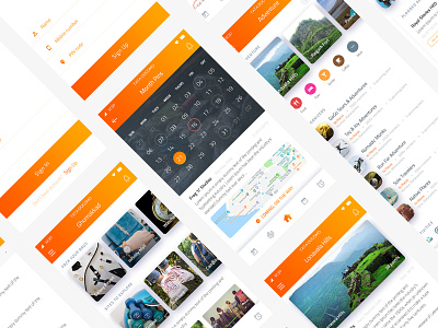 Ghumakkad app UI Kit screens - Nishant Dogra android ui kit application ui design thinking dogras weblog free ui free ui kit free ui kits freebie freebie friday freebie psd ghumakkad ios ui kit