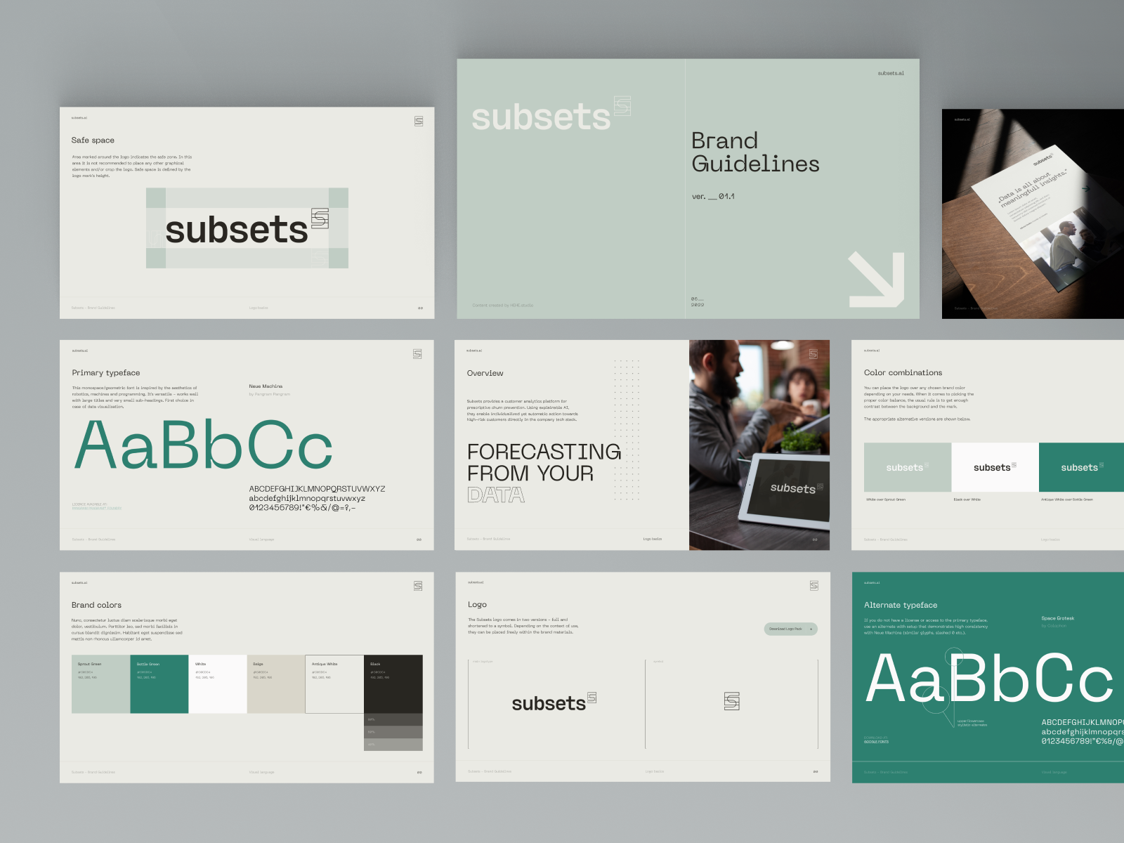 Subsets - Brand Design & Guidelines ai brand ai logo brand design brand guidelines brandbook branding design identity logo logo design logo mark logotype minimalist logo modern logo scandinavian visual identity