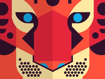 Tiger Close Up 2d flat icon 2d flat illustration character character illustration clean design flat geometric illustration simple tiger tiger art tiger logo tiger vector vector vectorart