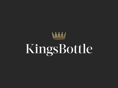 Kings Bottle black bottle crown gold icon king letters logo luxury mark symbol wine