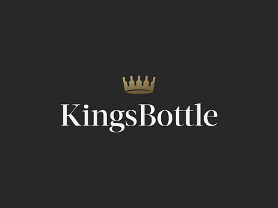 Kings Bottle black bottle crown gold icon king letters logo luxury mark symbol wine