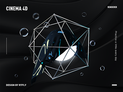 Dark light abstract black c4d design light material renderer