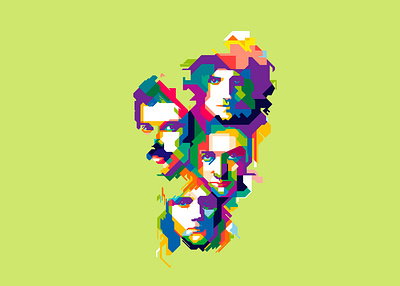 Queen art artwork band bohemian rhapsody colorful design england illustration music musician popart queen