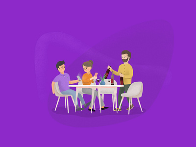 Illustration for the app art branding characters design digital illustration digital painting graphic design identity illustration picture table ui ux vector violet web